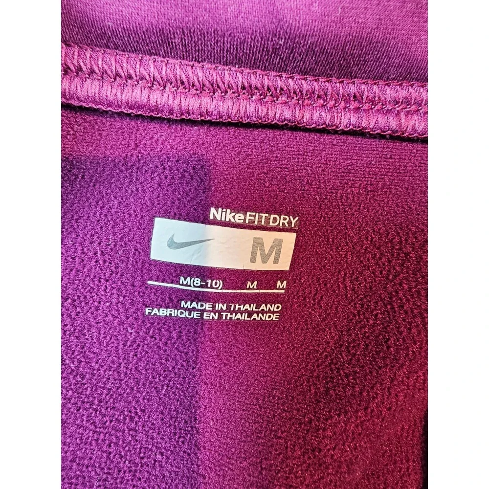 Nike Fit Dry Womens Quarter Zip Pullover Purple Running Top Size M Medium